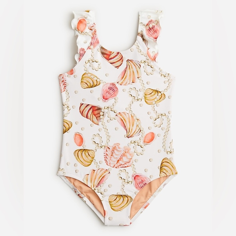 NWOT CrewCuts Ruffle Scoopneck One-piece Swimsuit sz 14